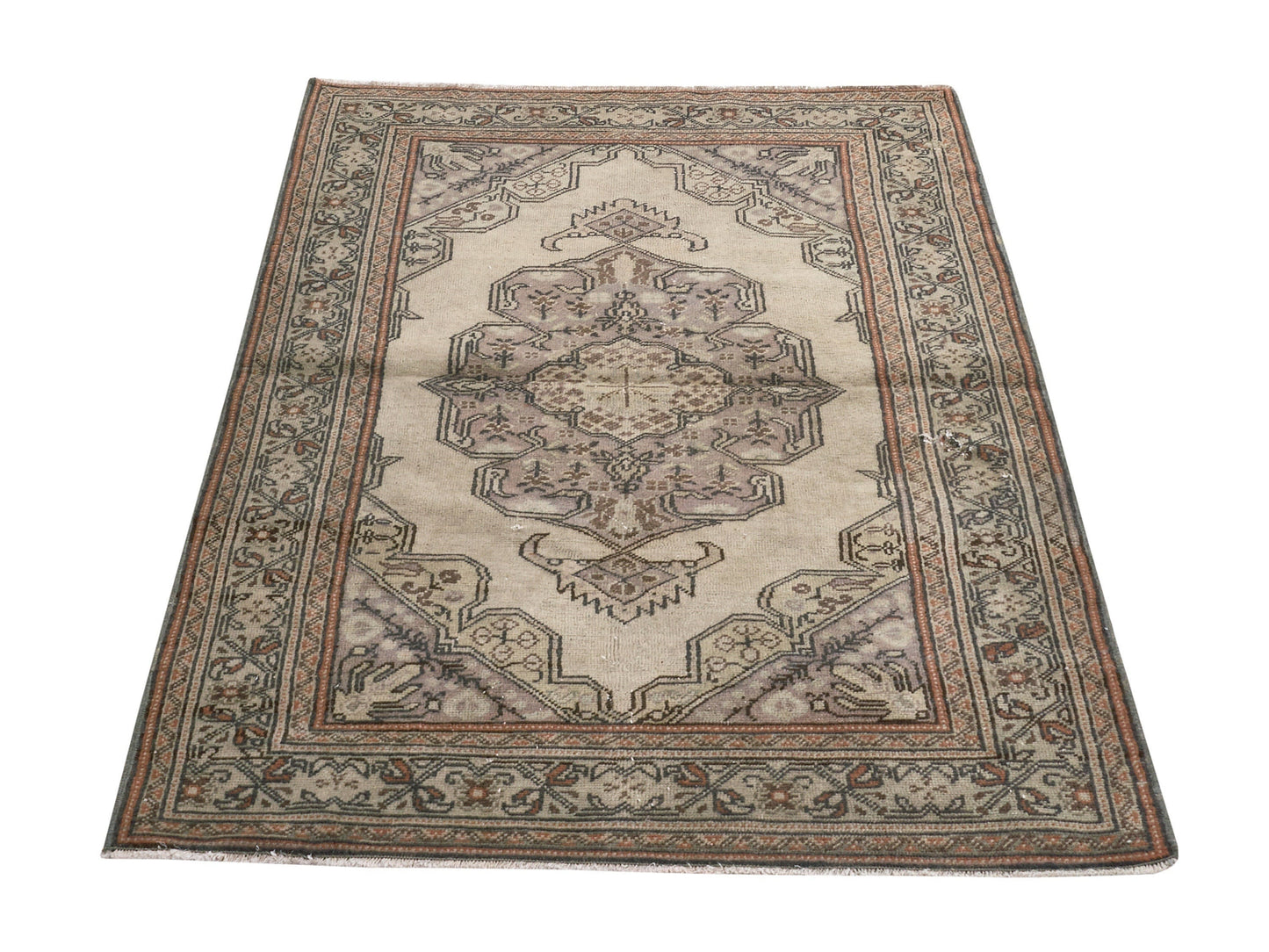 3x5 Beige Small Vintage Rug, Area Anatolian Rug , Turkey Rug, Handmade Oushak Rug , Neutral Rug , Small Carpet Rug , 8635