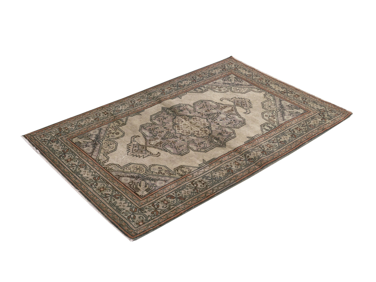 3x5 Beige Small Vintage Rug, Area Anatolian Rug , Turkey Rug, Handmade Oushak Rug , Neutral Rug , Small Carpet Rug , 8635