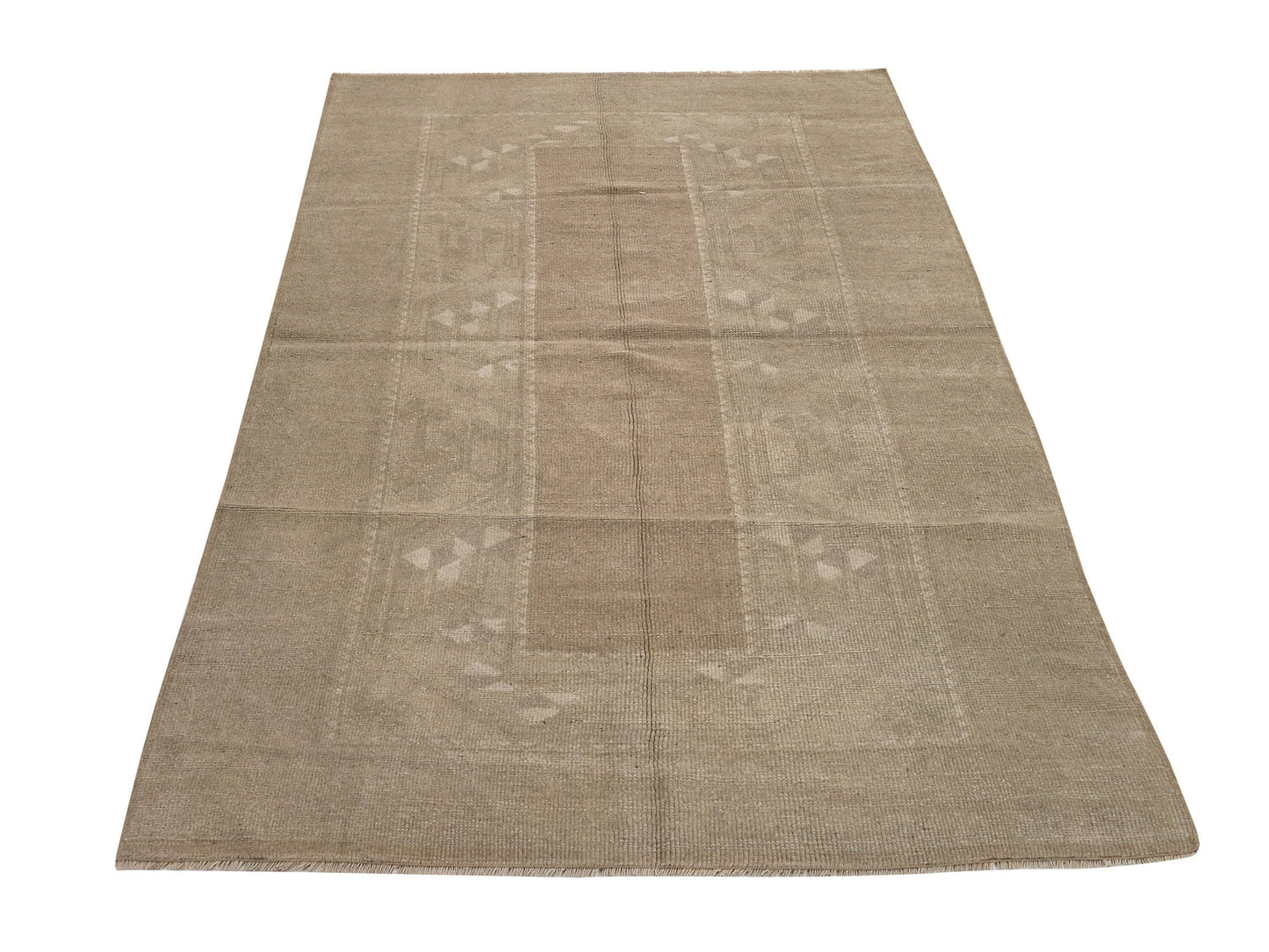 Faded Oushak Vintage rug ,Beige Anatolian Turkish Rug , Turkish Handmade Rug , Area Rug 4x7 , Oushak Carpet, Turkey rug, One of a kind, 8686