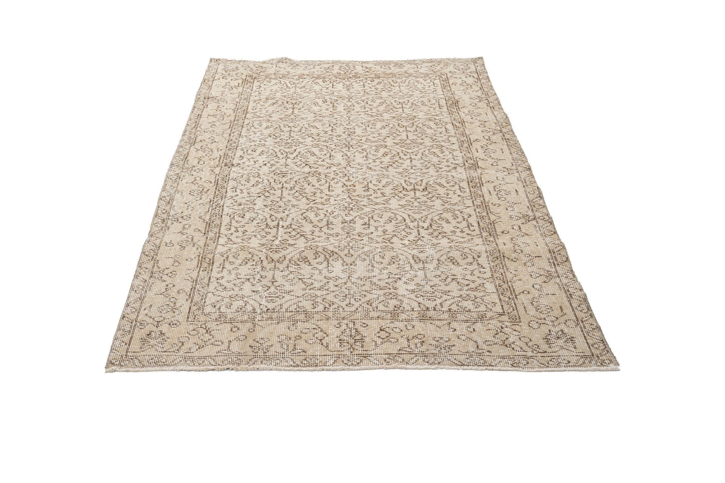 Muted Oushak Rug, Vintage Rug, Oushak Rug, Faded rug, Beige rug, Carpet rug, Anatolia rug, Handmade rug, 4x6 Rug, Bedroom rug, 9672