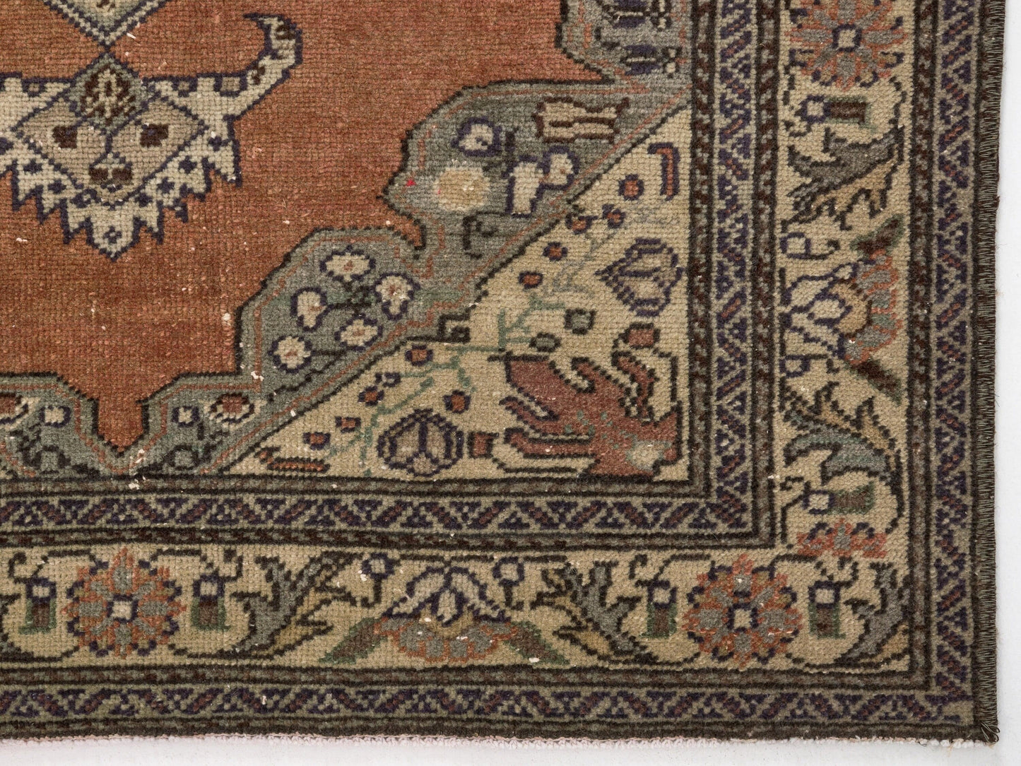 Boho Oushak Rug , Anatolian Handmade Rug , Turkish Old Rug , 3x5 Rug , Antique Area rug,Faded Carpet Rug , Traditional Rug ,Vintage Rug,8631