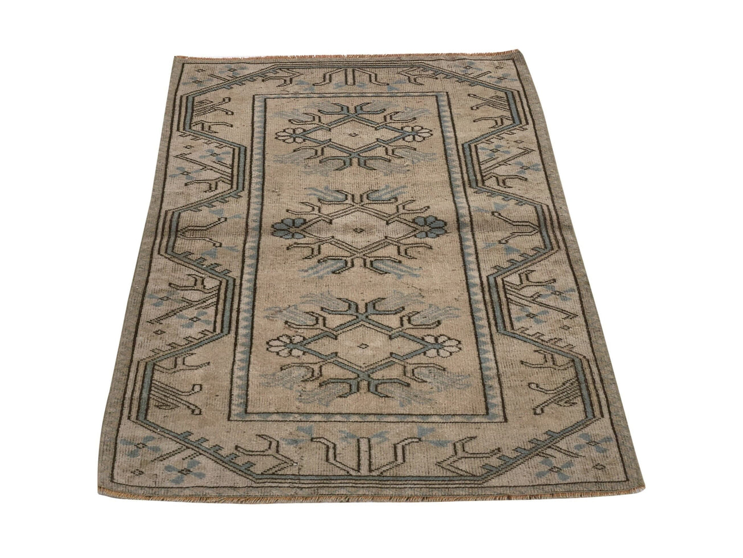 Neutral Vintage rug , Turkish Oushak Old rug , Anatolia Handmade Unique rug , Traditional rug , Antique rug , Small Carpet rug 3x5 ,8725
