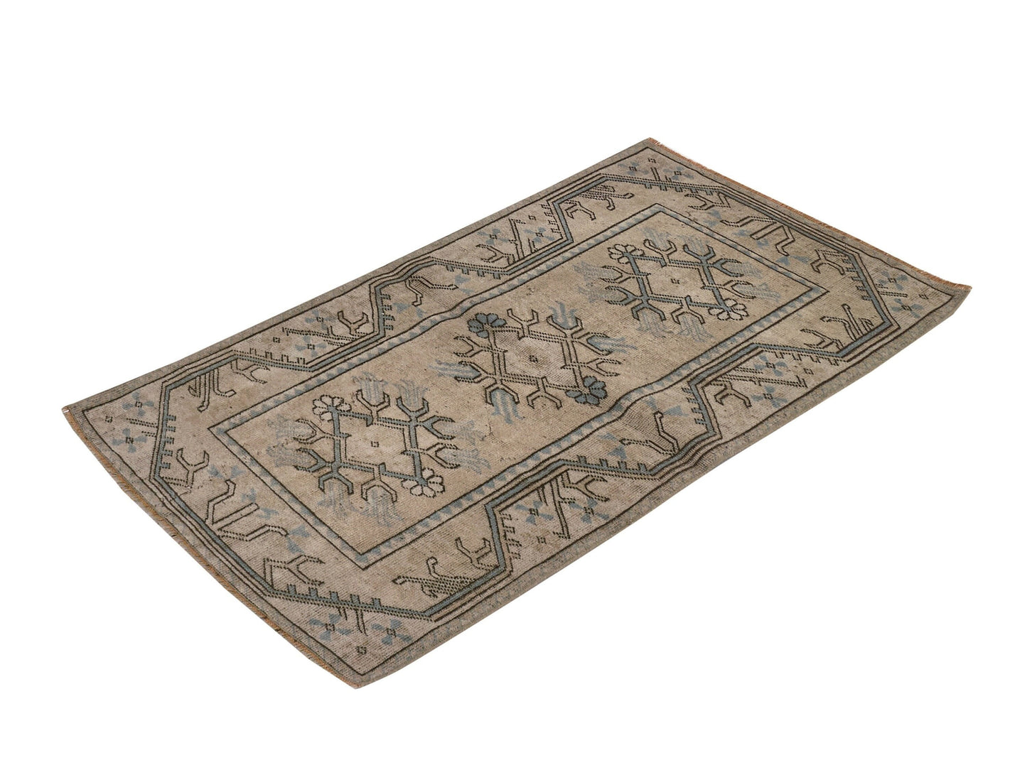 Neutral Vintage rug , Turkish Oushak Old rug , Anatolia Handmade Unique rug , Traditional rug , Antique rug , Small Carpet rug 3x5 ,8725
