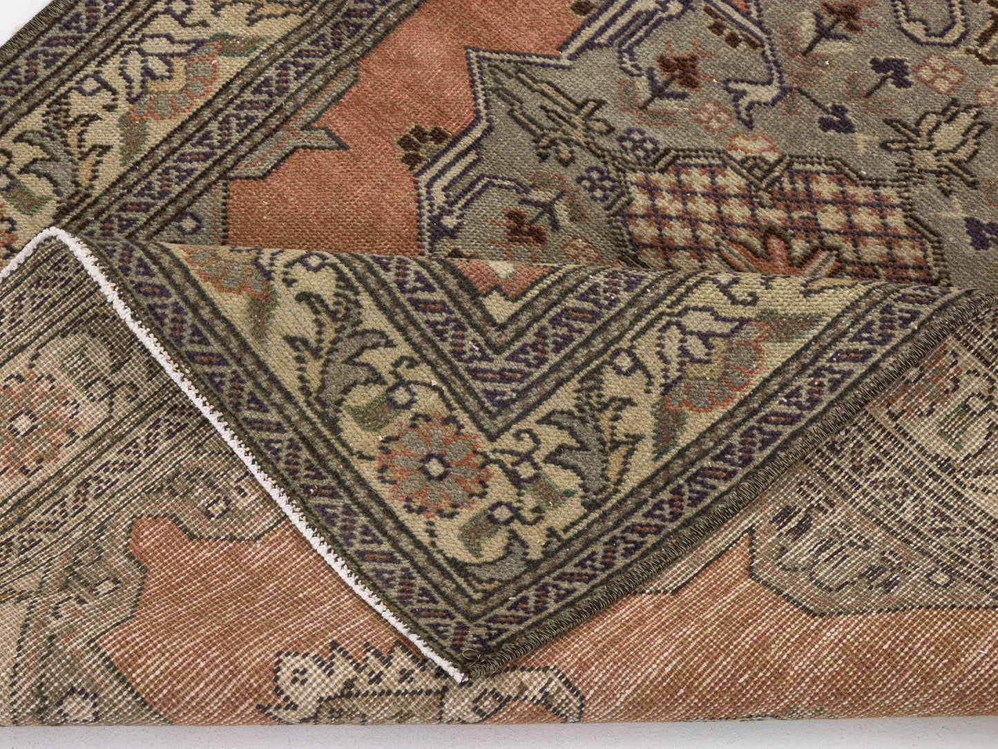 Boho Oushak Rug , Anatolian Handmade Rug , Turkish Old Rug , 3x5 Rug , Antique Area rug,Faded Carpet Rug , Traditional Rug ,Vintage Rug,8631