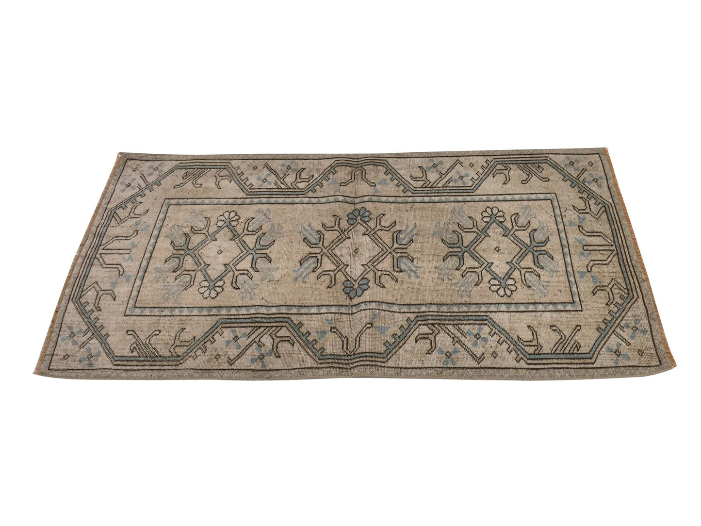 Neutral Vintage rug , Turkish Oushak Old rug , Anatolia Handmade Unique rug , Traditional rug , Antique rug , Small Carpet rug 3x5 ,8725
