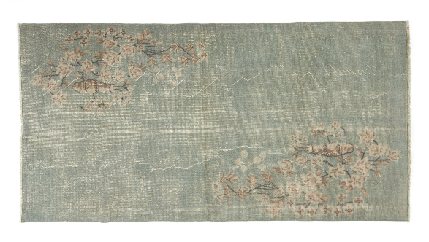 Vintage Neutral rug , Turkish Anatolian rug, Antique rug, Turkish Oushak rug ,Area rug 4x7 , Muted rug, Wool Rug, Carpet rug, 8754
