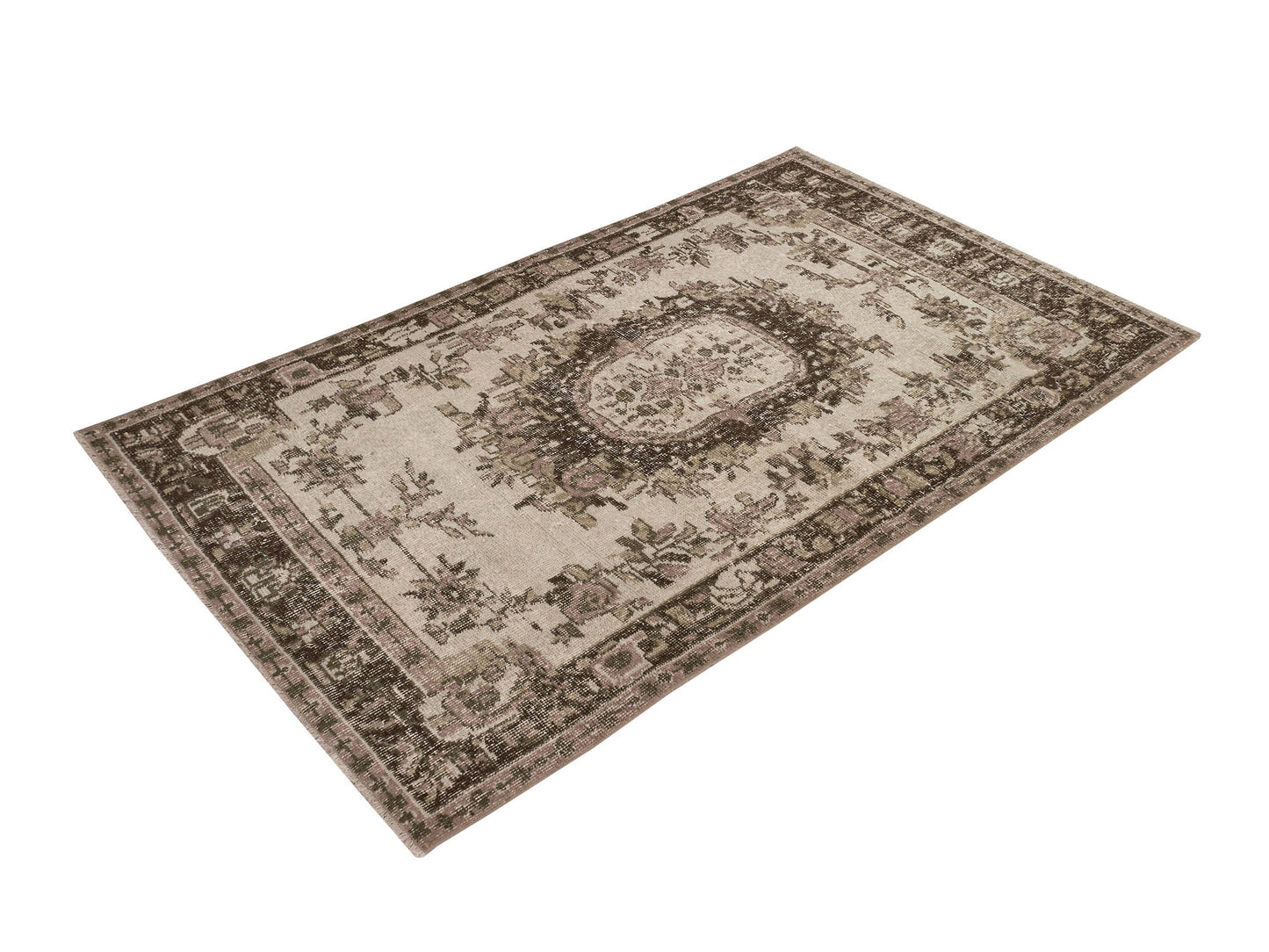 One Of a Kind Vintage Oushak Rug , Handmade Neutral Rug , Anatolian Turkish Rug , 4x6 Area Rug , Ethnic Rug , Wool Rug, Turkey rug, 8747