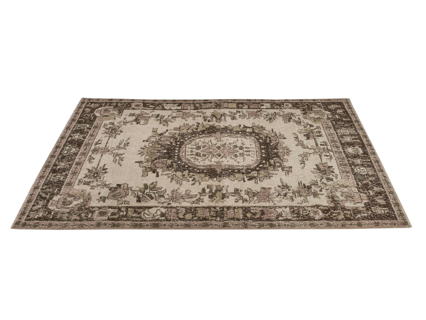 One Of a Kind Vintage Oushak Rug , Handmade Neutral Rug , Anatolian Turkish Rug , 4x6 Area Rug , Ethnic Rug , Wool Rug, Turkey rug, 8747