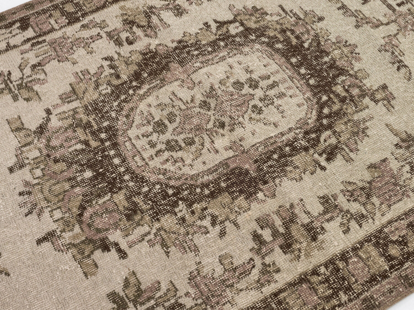 One Of a Kind Vintage Oushak Rug , Handmade Neutral Rug , Anatolian Turkish Rug , 4x6 Area Rug , Ethnic Rug , Wool Rug, Turkey rug, 8747