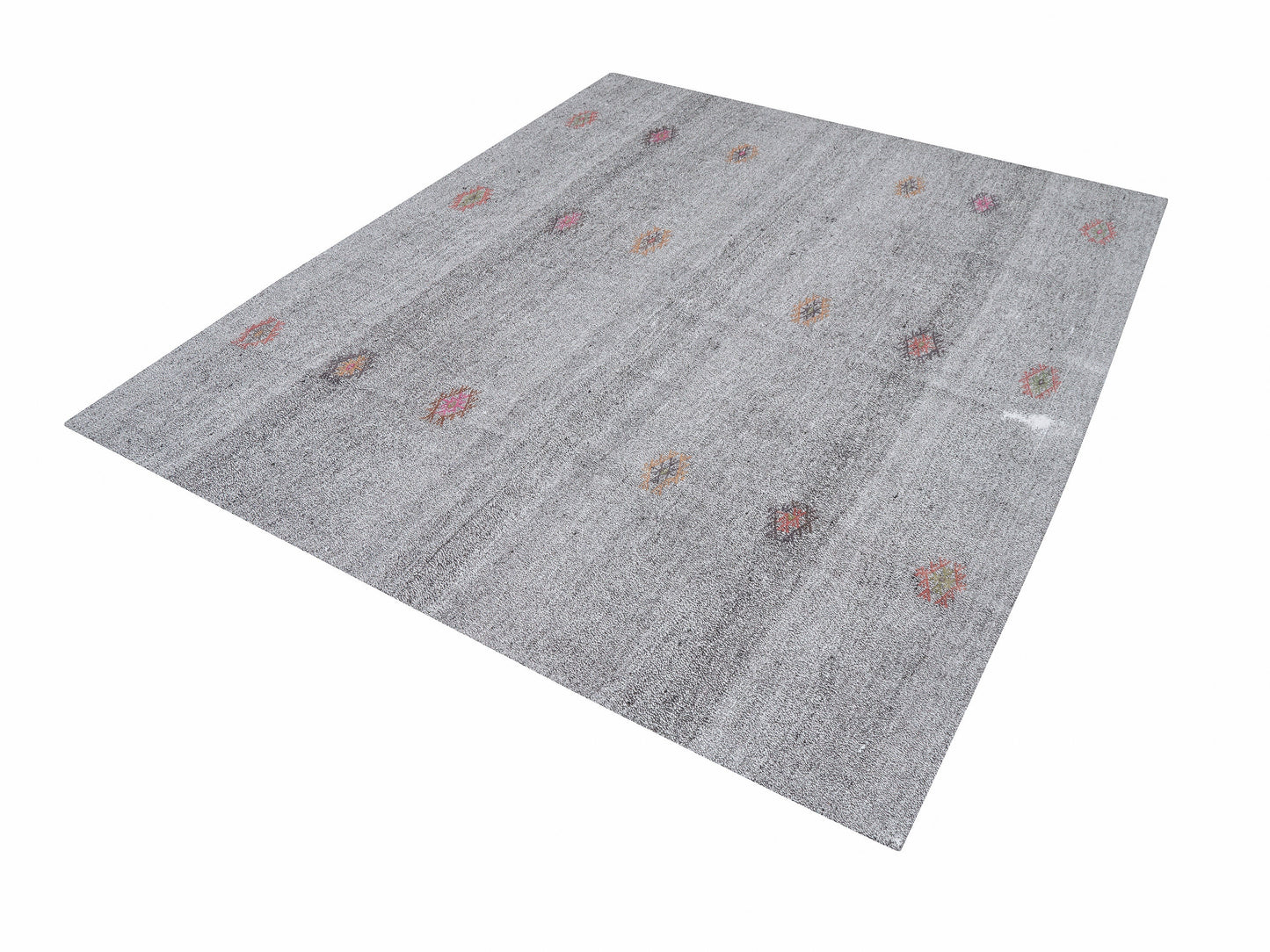 Handmade Area Kilim Rug, Turkish Faded Kilim Rug, Vintage Unique Kilim Rug, Neutral Muted Rug, Bedroom Rug, Kilim Rug 7x8, Gray Rug, 12207