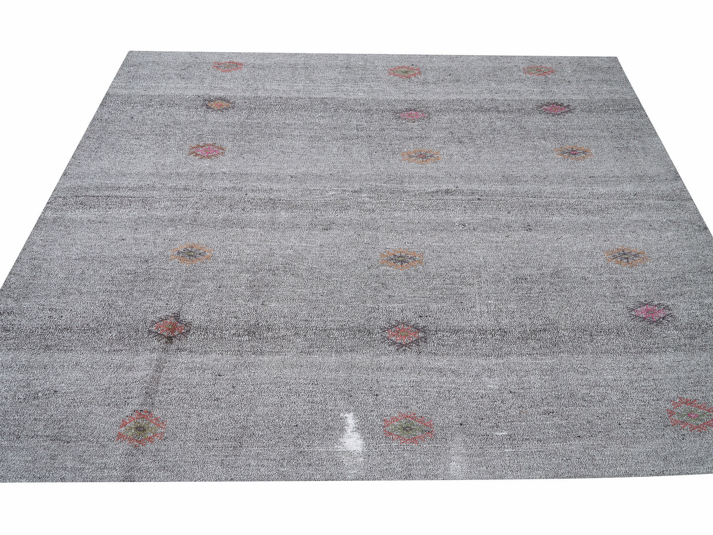 Handmade Area Kilim Rug, Turkish Faded Kilim Rug, Vintage Unique Kilim Rug, Neutral Muted Rug, Bedroom Rug, Kilim Rug 7x8, Gray Rug, 12207