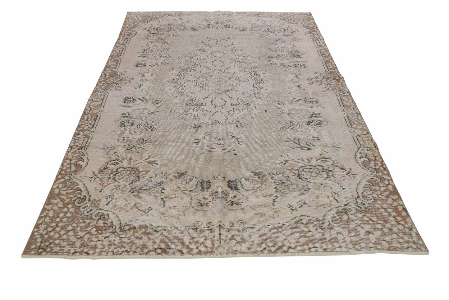 Beige rug 6x9 ,Turkish rug, Vintage rug, Oushak rug ,Carpet rug, Area Rug 6x9, Faded rug ,Pale rug, Bedroom rug, One of a kind rug,7105