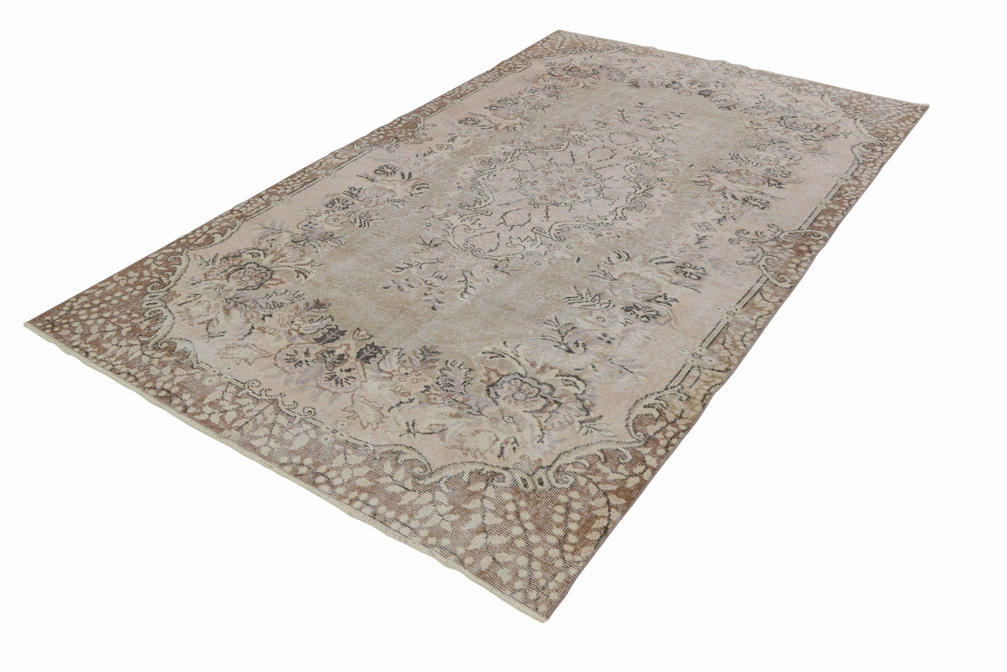 Beige rug 6x9 ,Turkish rug, Vintage rug, Oushak rug ,Carpet rug, Area Rug 6x9, Faded rug ,Pale rug, Bedroom rug, One of a kind rug,7105