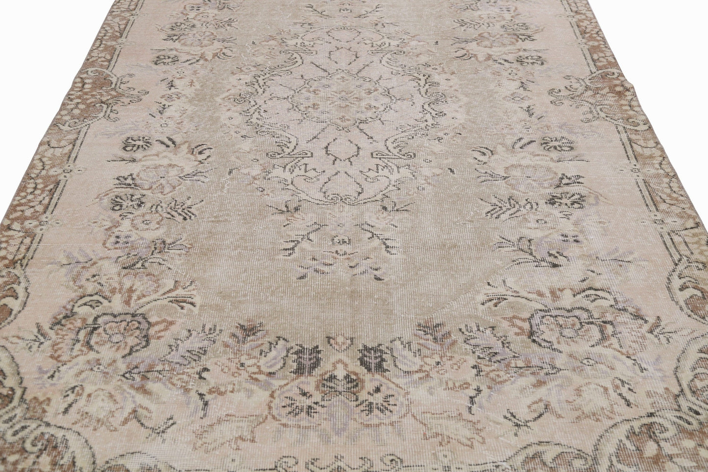 Beige rug 6x9 ,Turkish rug, Vintage rug, Oushak rug ,Carpet rug, Area Rug 6x9, Faded rug ,Pale rug, Bedroom rug, One of a kind rug,7105