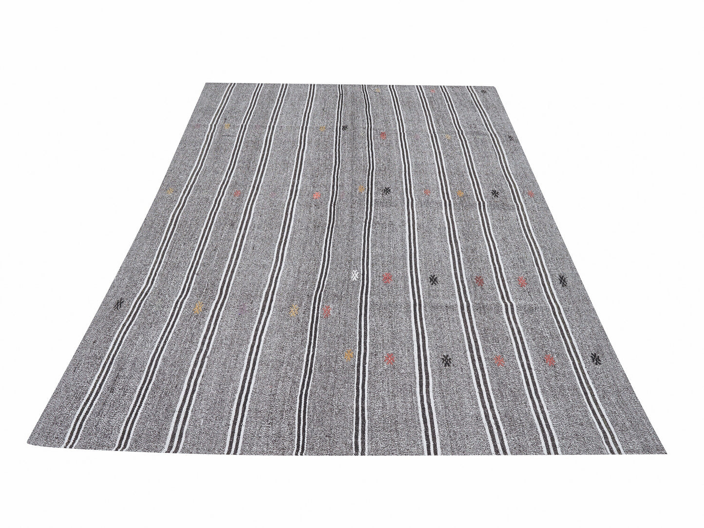 Turkish Vintage Kilim Rug, Handmade Unique Kilim Rug, Area Faded Kilim Rug, Neutral Floor Rug, Gray Rug, Rug Kilim, Kilim Rug 5x9, 12219
