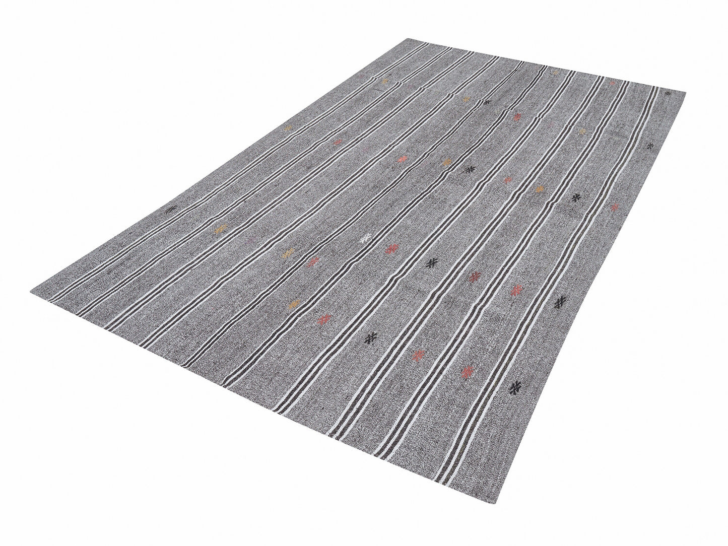 Turkish Vintage Kilim Rug, Handmade Unique Kilim Rug, Area Faded Kilim Rug, Neutral Floor Rug, Gray Rug, Rug Kilim, Kilim Rug 5x9, 12219