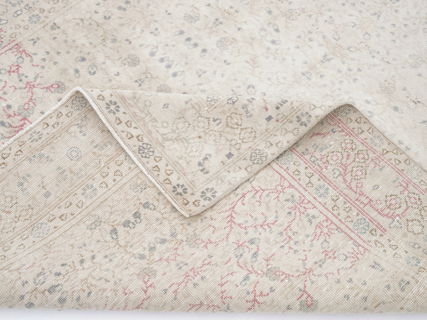 Oushak Area Rug, Turkish Vintage Handmade Rug, Neutral Faded Rug, Turkish Carpet, Carpet Rug, Scandinavian Rug, Rug 4x6, Turkey Rug, 12455