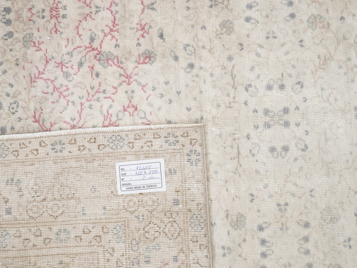Oushak Area Rug, Turkish Vintage Handmade Rug, Neutral Faded Rug, Turkish Carpet, Carpet Rug, Scandinavian Rug, Rug 4x6, Turkey Rug, 12455