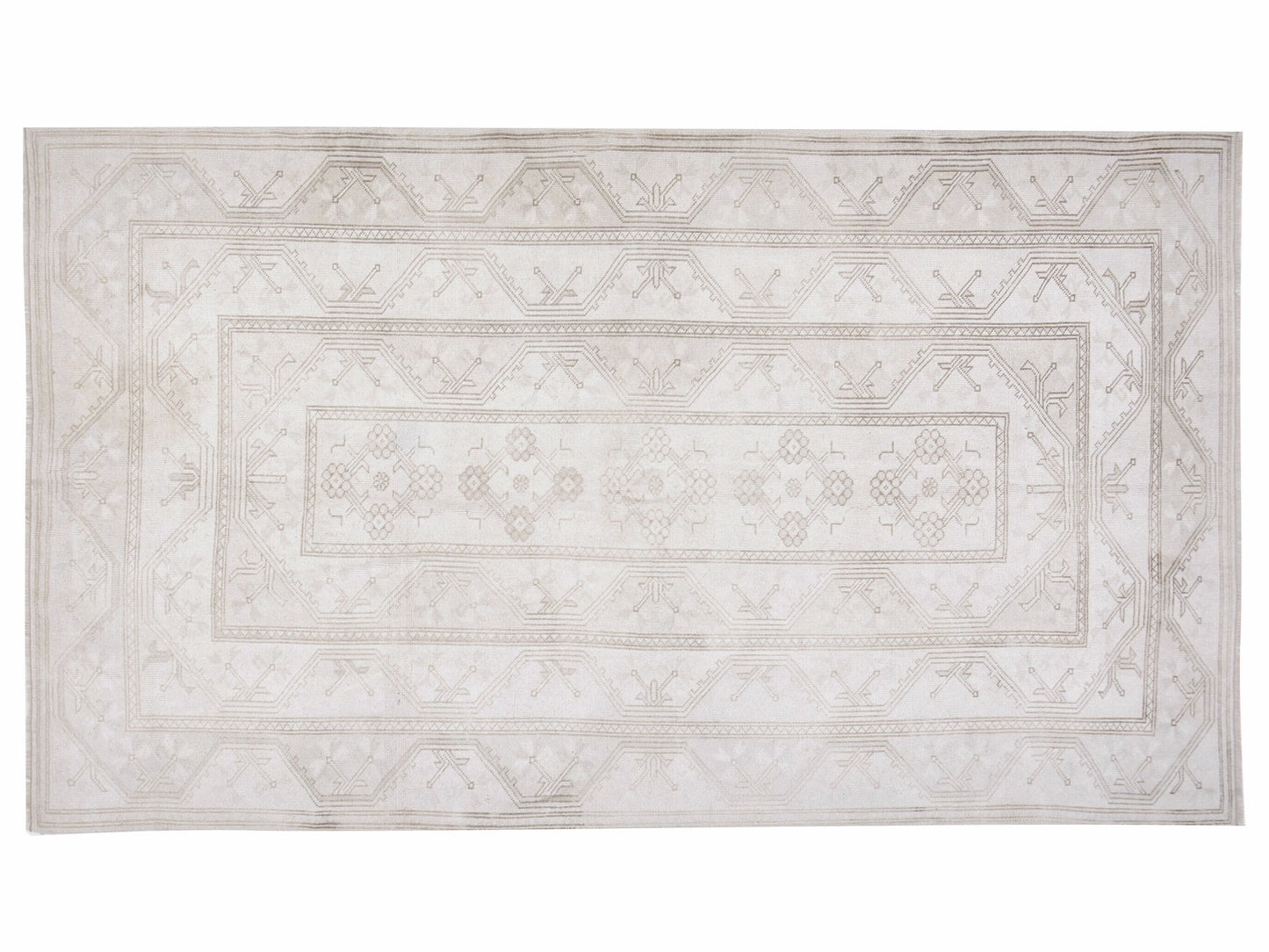 Oushak Area Rug, Turkish Vintage Handmade Rug, Neutral Faded Rug, Rug 6x8, Turkey Rug, Oushak Carpet, Scandinavian Rug, Gray Rug, 12514