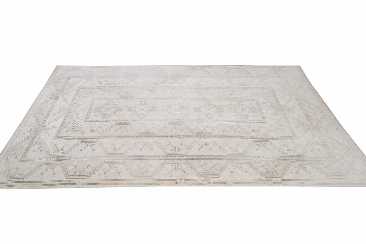 Oushak Area Rug, Turkish Vintage Handmade Rug, Neutral Faded Rug, Rug 6x8, Turkey Rug, Oushak Carpet, Scandinavian Rug, Gray Rug, 12514