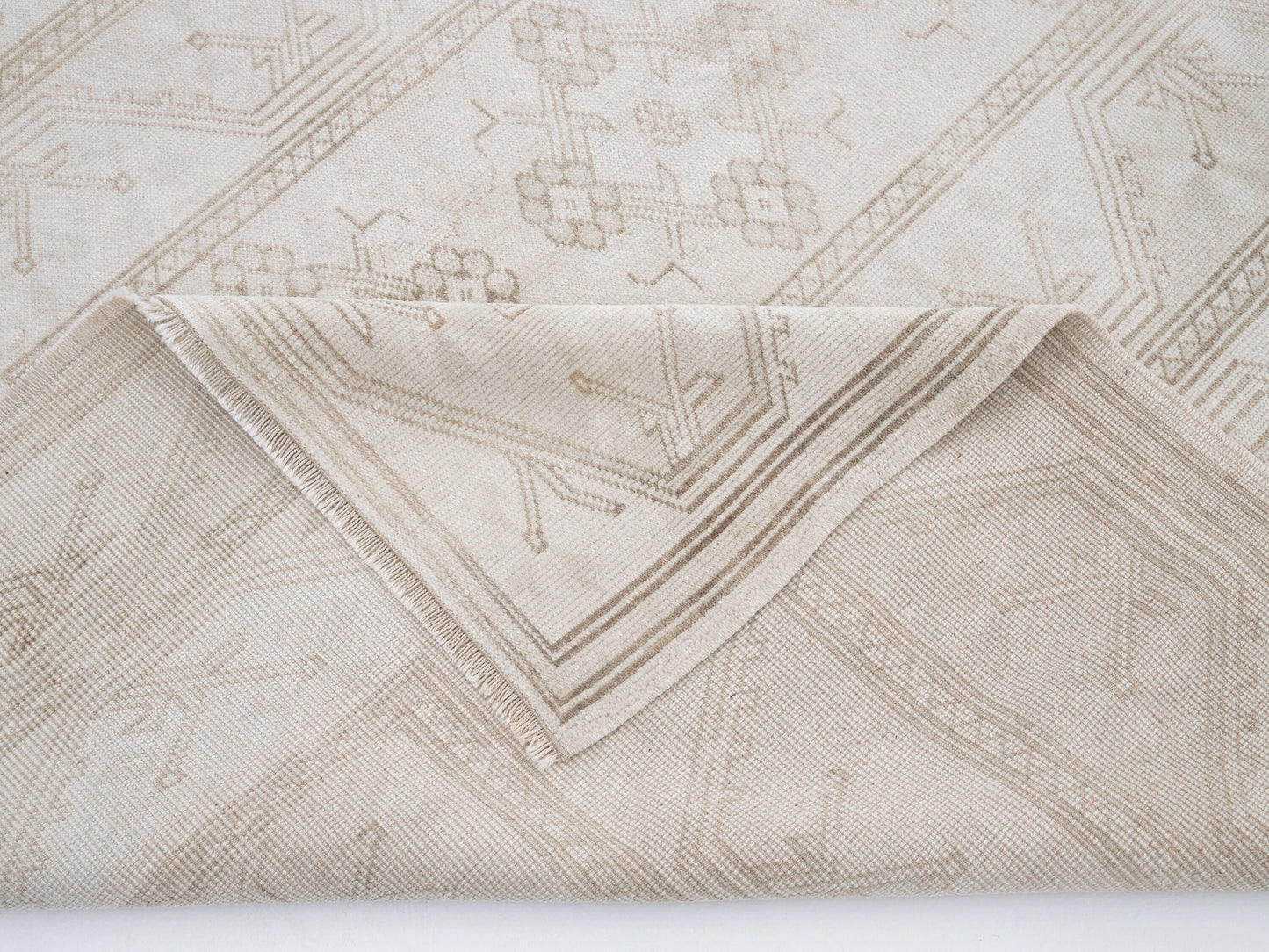 Oushak Area Rug, Turkish Vintage Handmade Rug, Neutral Faded Rug, Rug 6x8, Turkey Rug, Oushak Carpet, Scandinavian Rug, Gray Rug, 12514
