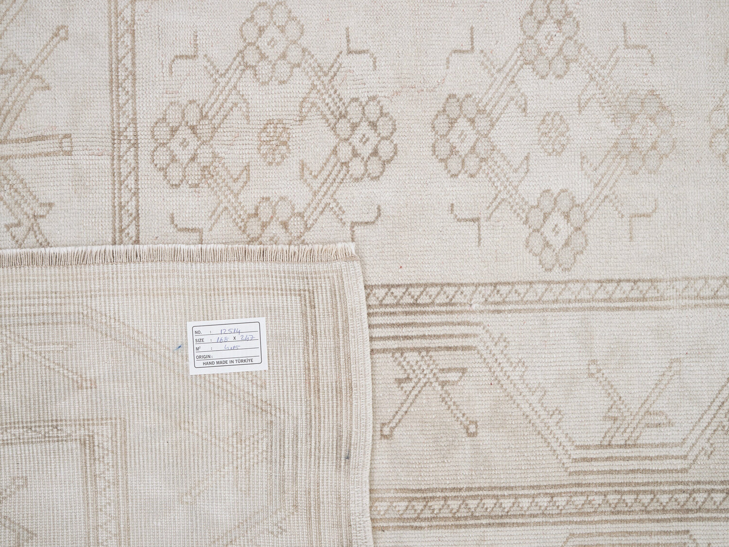 Oushak Area Rug, Turkish Vintage Handmade Rug, Neutral Faded Rug, Rug 6x8, Turkey Rug, Oushak Carpet, Scandinavian Rug, Gray Rug, 12514