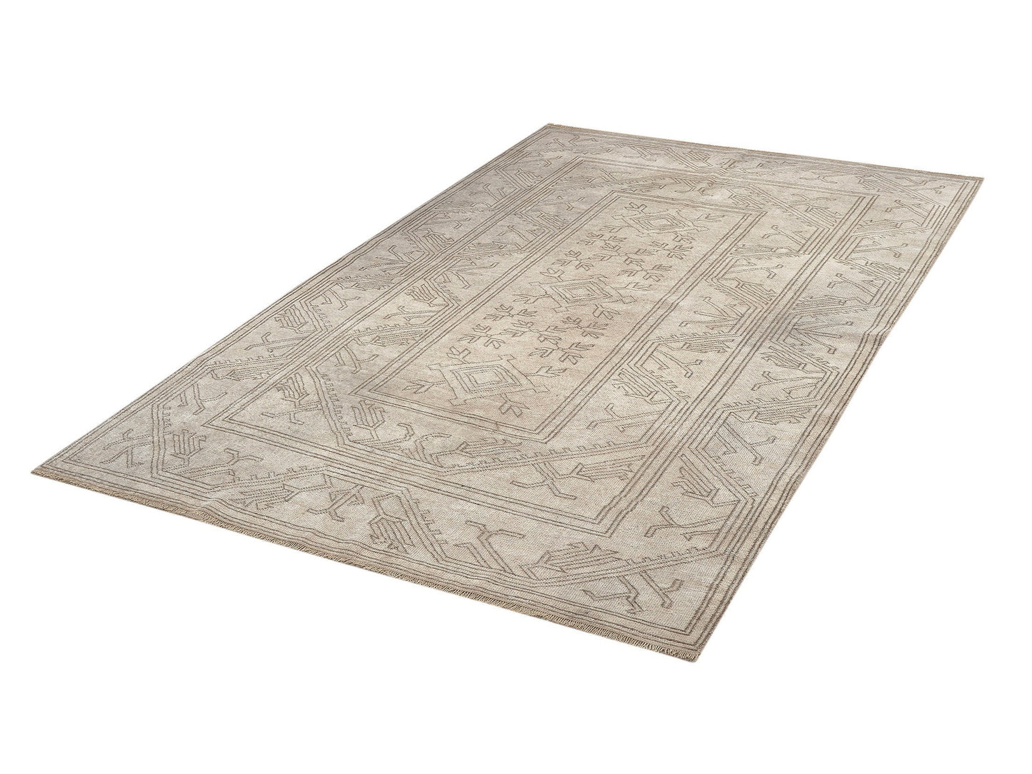 Turkish Oushak Rug, Vintage Handmade Rug, Office Rug, Neutral Area Rug, Scandinavian Rug, Vintage Carpet, Turkey Rug, Rug 5x8, 11483