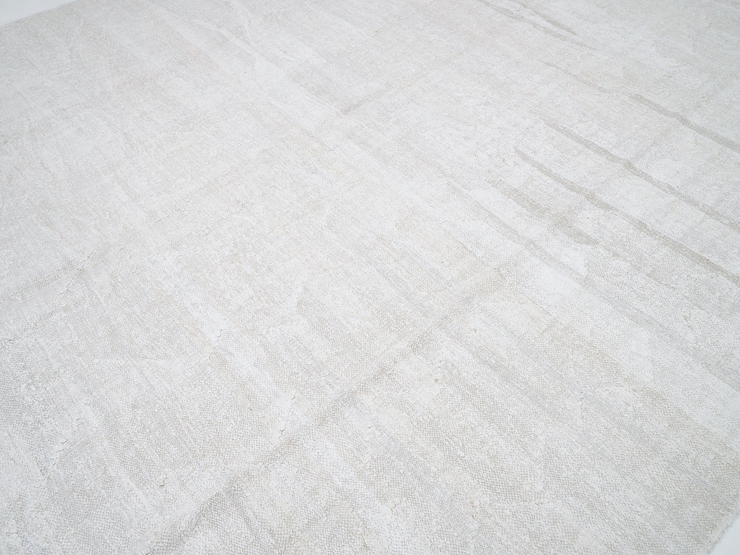 Turkish Vintage Kilim Rug, Handmade Kilim Rug, Area Kilim Rug, Large White Hemp Rug, Oversize Kilim Rug, Coastal, Kilim Rug 10x12, 12277