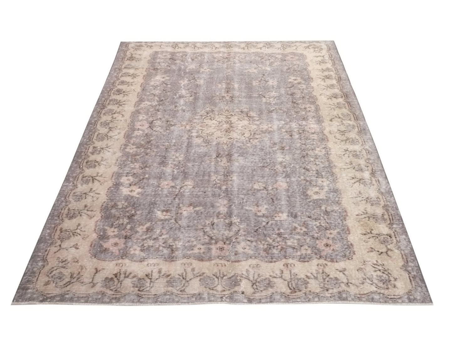 Antique Turkish rug, Oushak Vintage rug , 6x9 Area rug, Turkish rug, Neutral rug , Soft rug , Oriental rug, Old rug, 9004