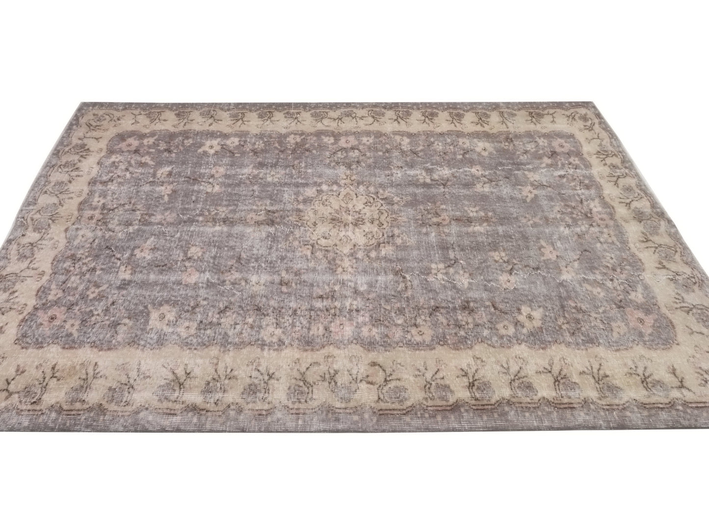 Antique Turkish rug, Oushak Vintage rug , 6x9 Area rug, Turkish rug, Neutral rug , Soft rug , Oriental rug, Old rug, 9004