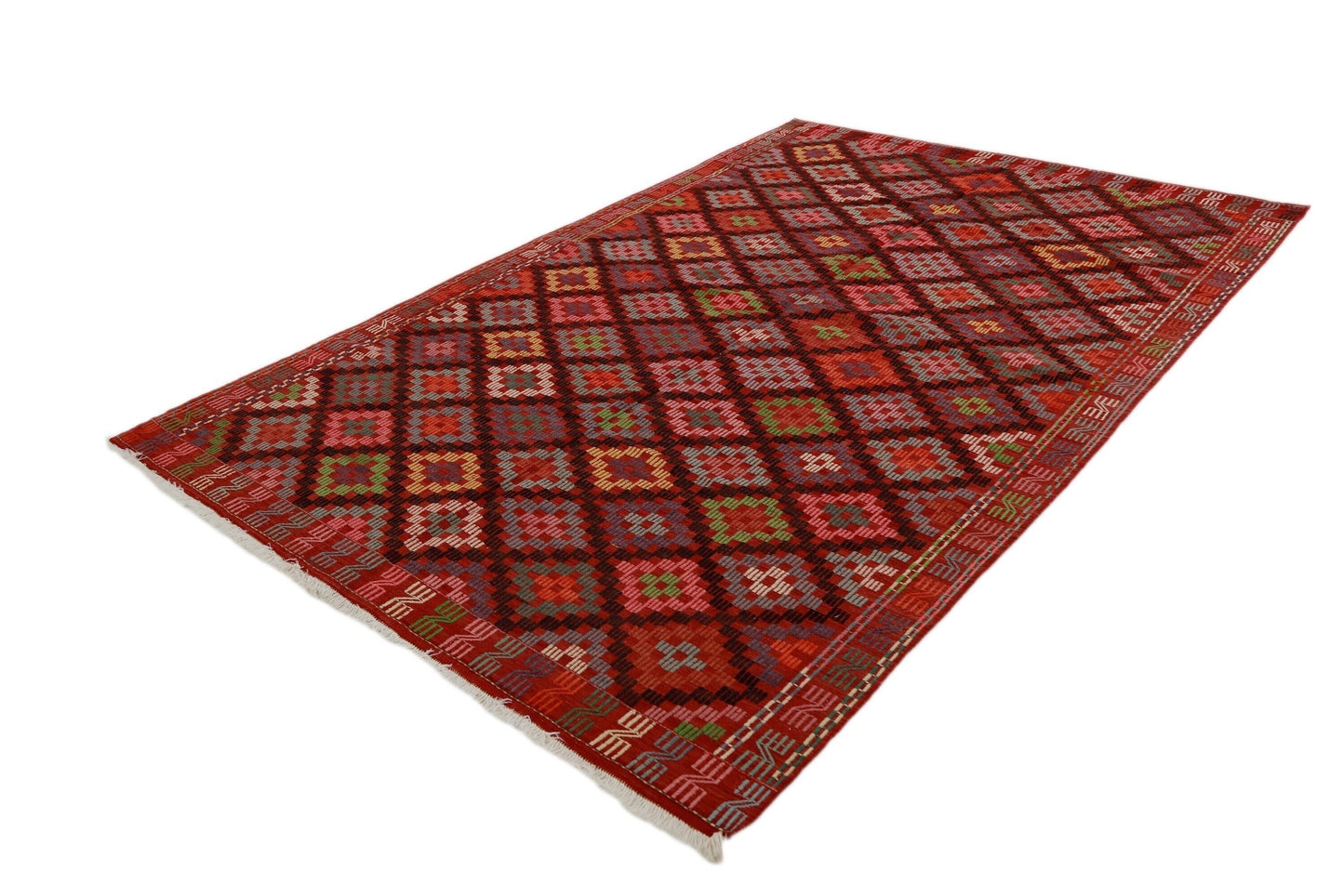 Geometric Kilim Rug, Persian Kilim Rug, Turkey Rug 6x9, Old Rug, Area Kilim Rug, Handmade Kilim, Ethnic Rug, Oriental Rug, Vintage Rug, 2877