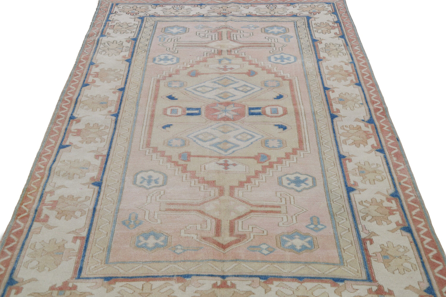 5x8 Rug,Turkish Rug 5x8, Pink rug ,Vintage Rug, Faded rug, Oushak Rug, Handmade Rug, Area Rug, Wool rug, Living Room Rug,Primitive rug,7283