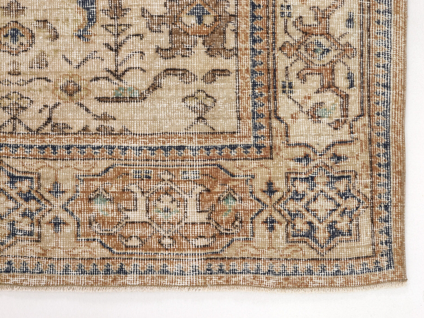 Turkish Handmade Rug, Vintage Faded Rug, Area Muted Rug, Oushak Unique Rug,Neutral Floor Rug, Scandinavian Rug, Rug 7x10, Bedroom Rug, 10349