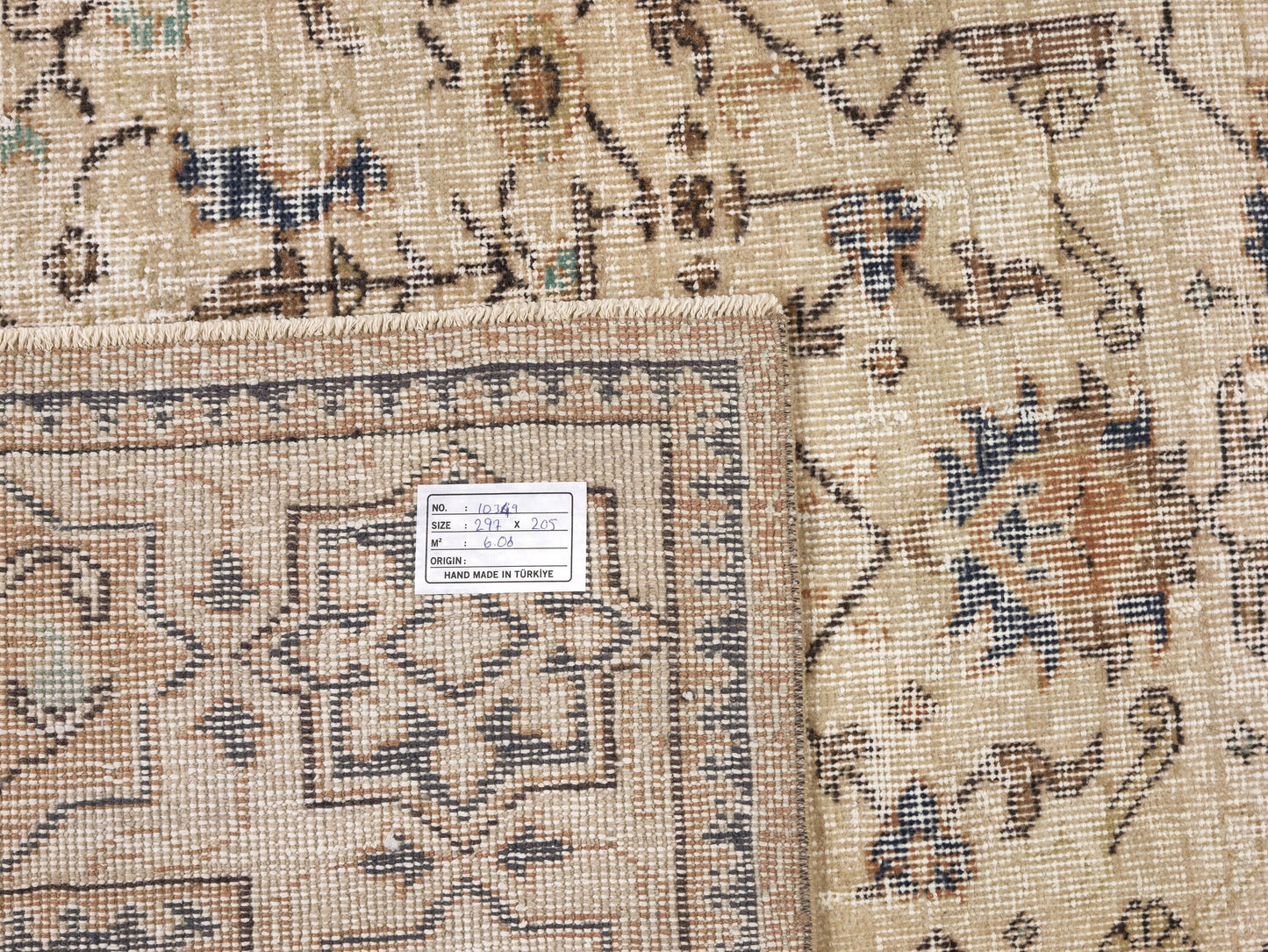 Turkish Handmade Rug, Vintage Faded Rug, Area Muted Rug, Oushak Unique Rug,Neutral Floor Rug, Scandinavian Rug, Rug 7x10, Bedroom Rug, 10349
