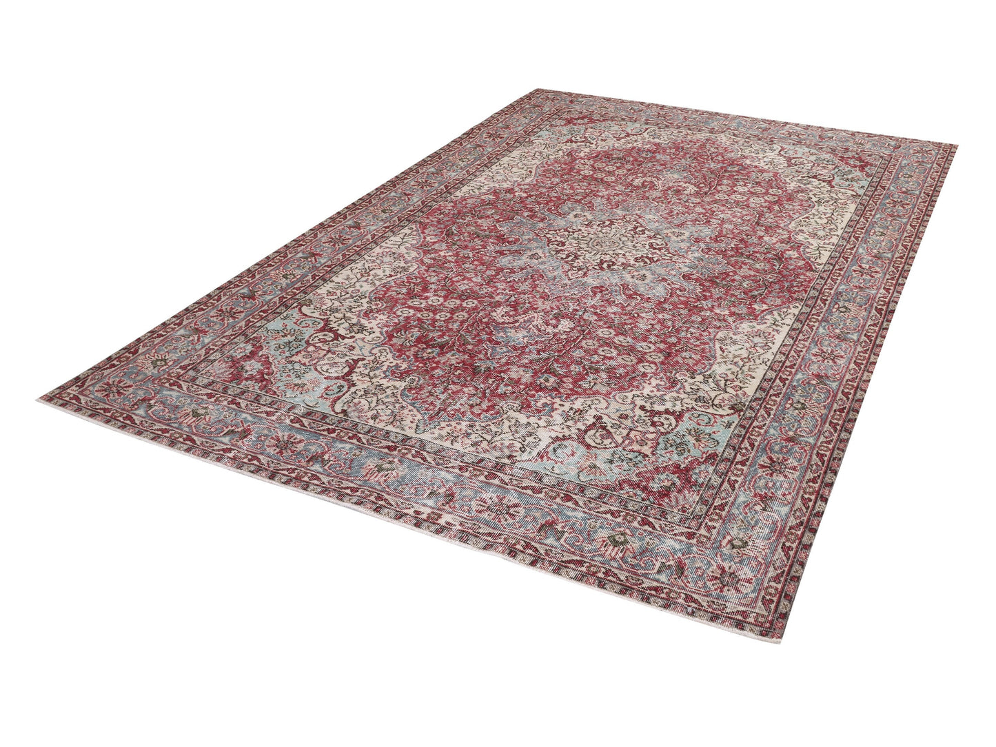 Turkish Vintage Handmade Rug, Area Muted Rug, Oushak Eclectic Rug, Bohemian Rug, Office Rug, Neutral Floor Rug, Turkey Rug, Rug 7x10, 10358