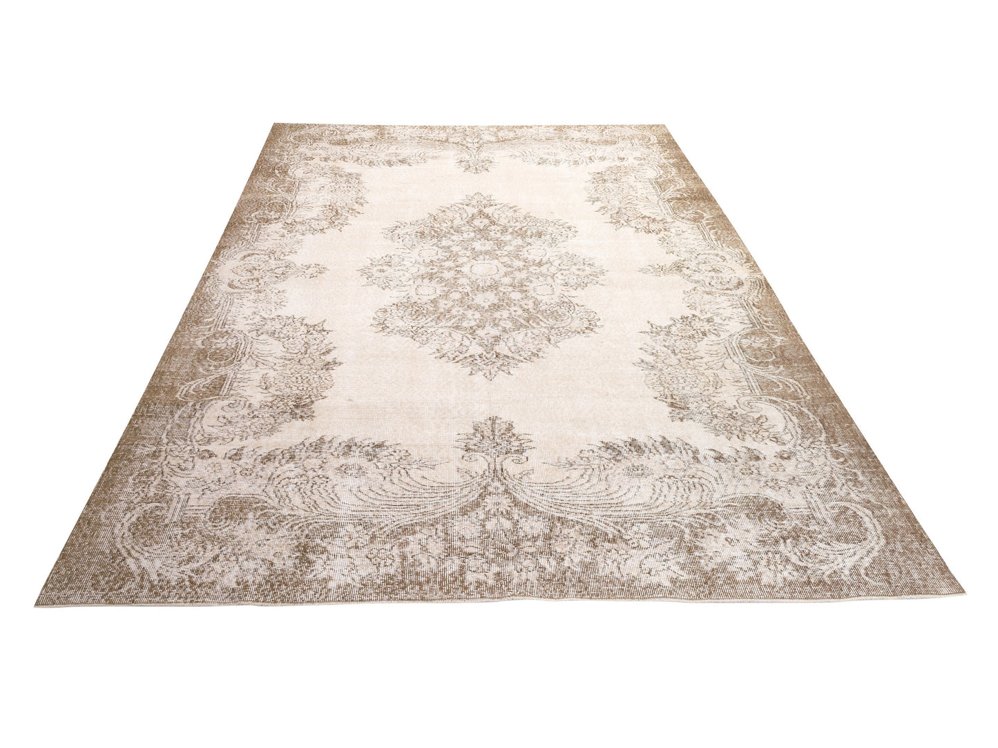 Turkish Oushak Handmade Rug, Vintage Unique Rug, Area Faded Rug, Neutral Muted Rug, Living Room Rug, Carpet Rug, Turkey Rug, Rug 7x11, 10386