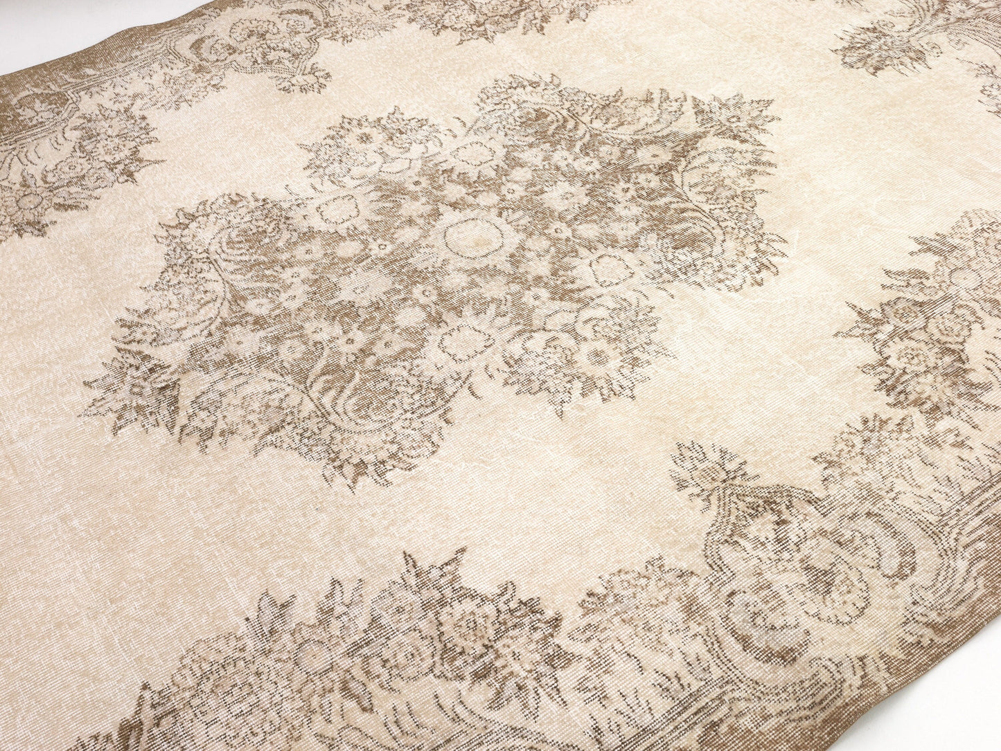 Turkish Oushak Handmade Rug, Vintage Unique Rug, Area Faded Rug, Neutral Muted Rug, Living Room Rug, Carpet Rug, Turkey Rug, Rug 7x11, 10386