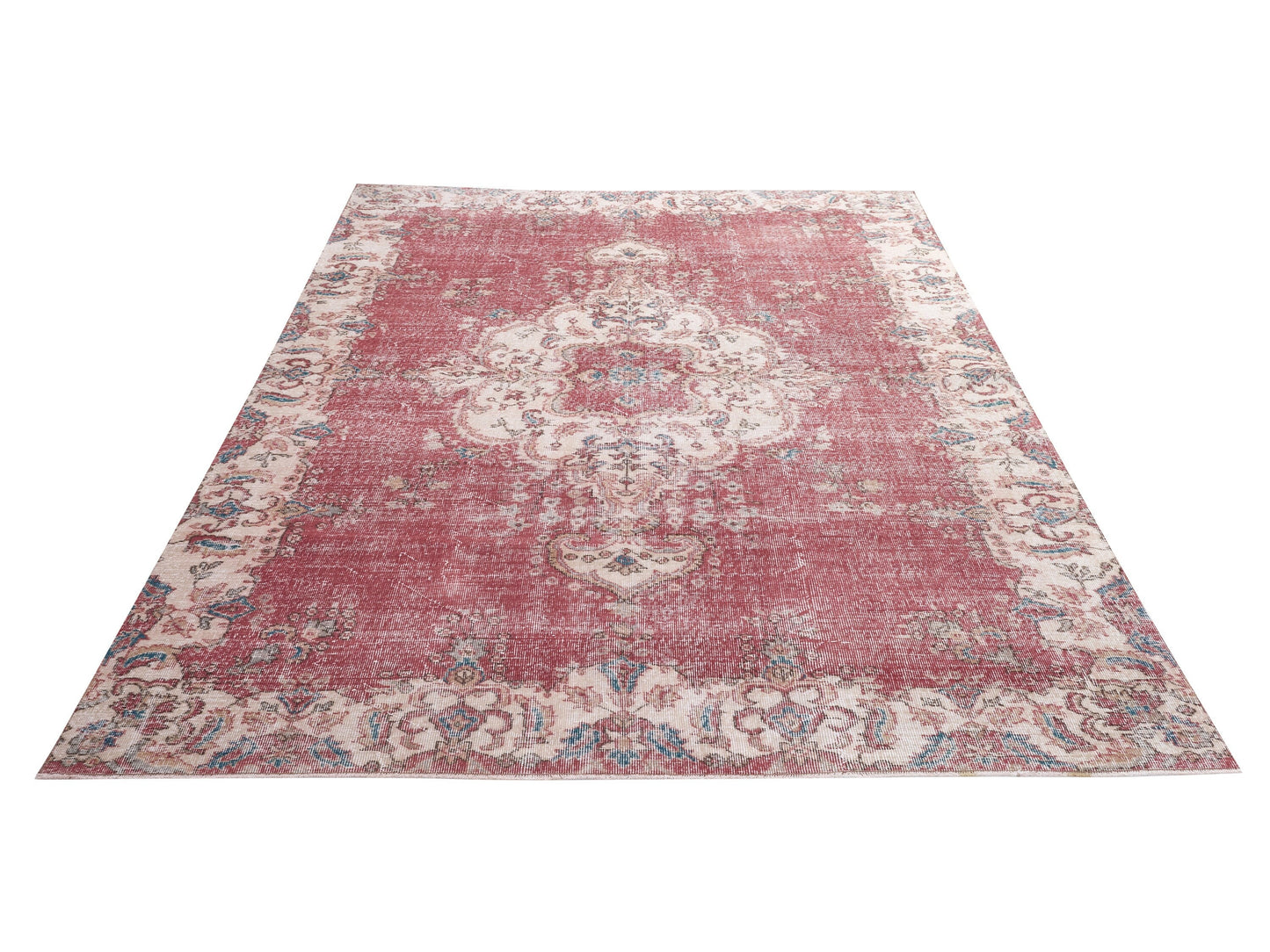 Turkish Vintage Oushak Rug, Handmade Area Eclectic Rug, Neutral Floor Rug, Living Room Rug, Bohemian Rug, Anatolia Rug, Rug 7x10, 10428