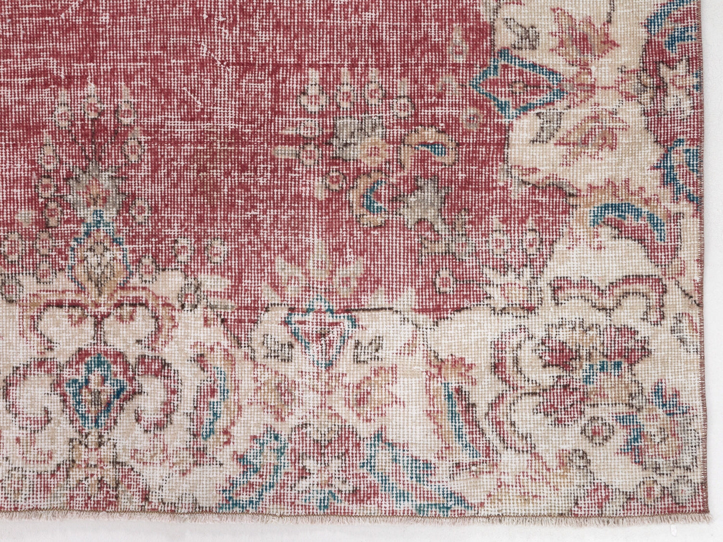 Turkish Vintage Oushak Rug, Handmade Area Eclectic Rug, Neutral Floor Rug, Living Room Rug, Bohemian Rug, Anatolia Rug, Rug 7x10, 10428