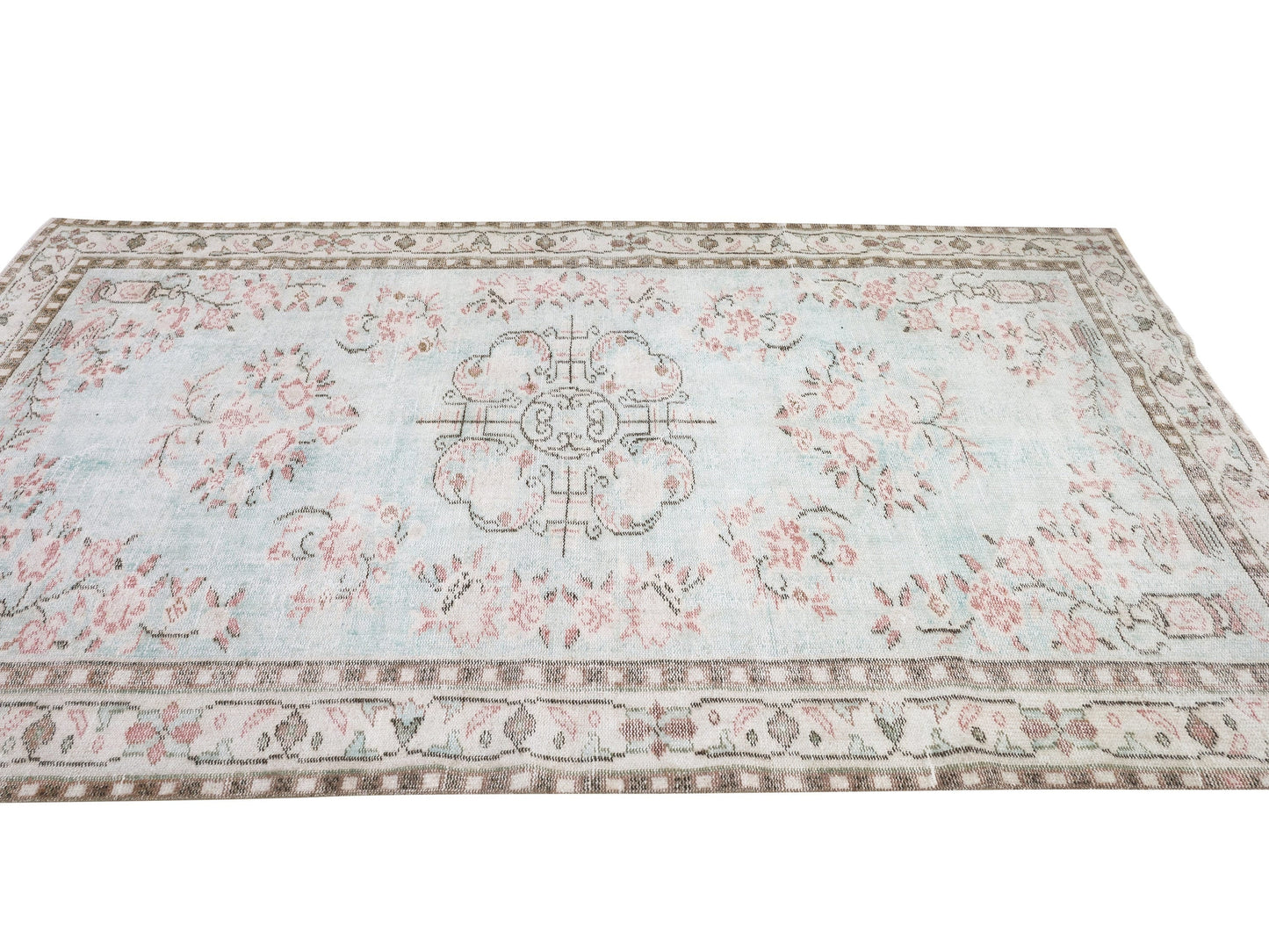 Turkish Rug, Vintage Rug, Handmade Rug, Area Rug, Oushak Rug, Neutral Rug, Floor Rug, Carpet Rug, Turkey Rug, Rug 6x9, Turkish Carpet, 10471