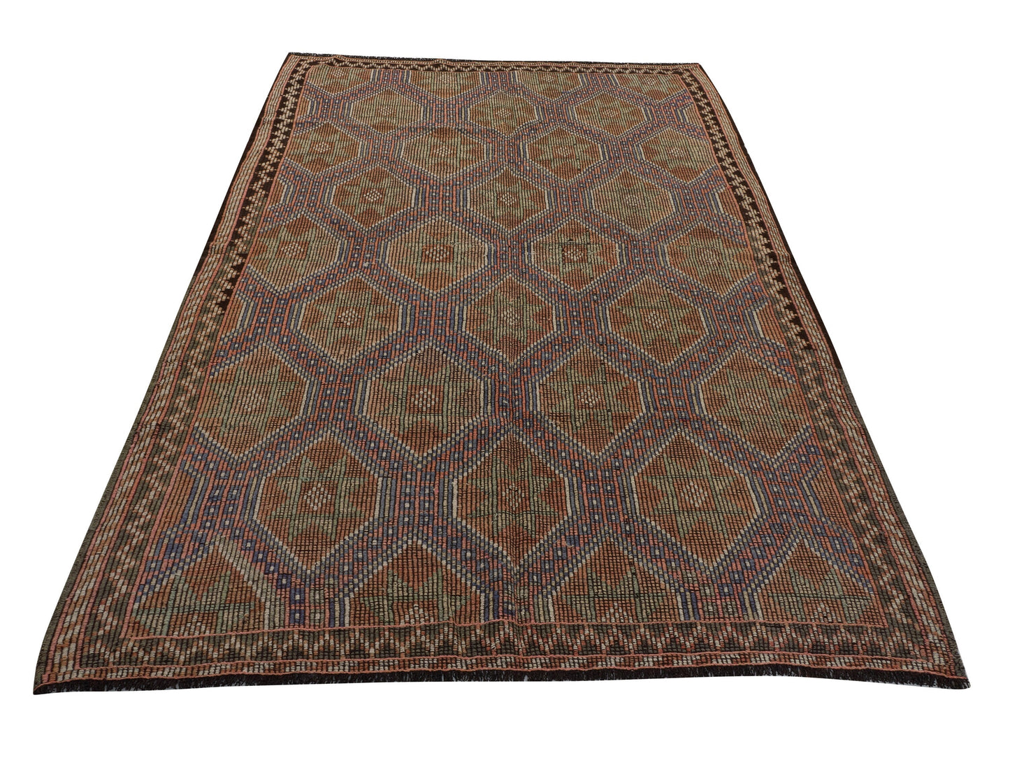 Kilim Rug 6x9, Turkish Bohemian Kilim Rug, Vintage Eclectic Kilim Rug,Handmade Anatolia Kilim Rug,Bedroom Rug, Flat Weave Antique Rug, 10519