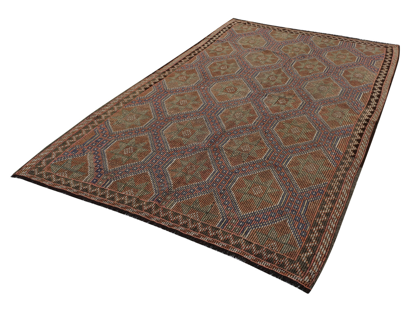 Kilim Rug 6x9, Turkish Bohemian Kilim Rug, Vintage Eclectic Kilim Rug,Handmade Anatolia Kilim Rug,Bedroom Rug, Flat Weave Antique Rug, 10519