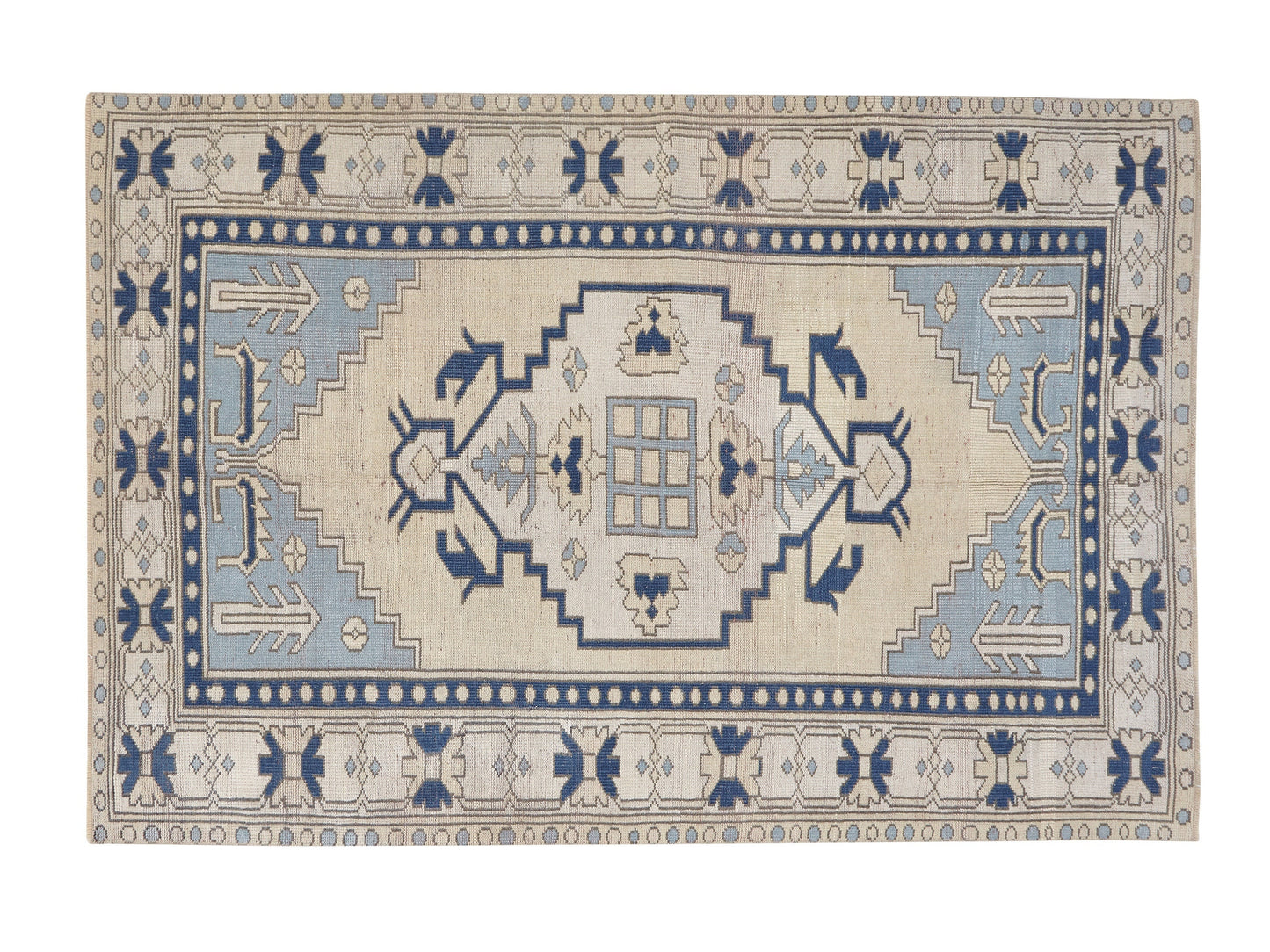 Turkish Rug, Vintage Rug, Handmade Rug, Oushak Rug, Area Rug, Neutral Rug, Living Room Rug, Carpet Rug, Vintage Carpet, Rug 5x7, 10005