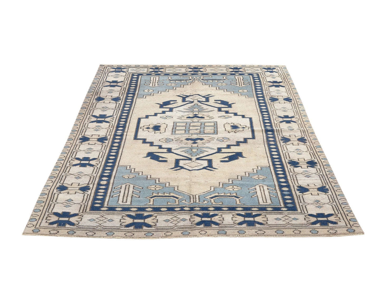 Turkish Rug, Vintage Rug, Handmade Rug, Oushak Rug, Area Rug, Neutral Rug, Living Room Rug, Carpet Rug, Vintage Carpet, Rug 5x7, 10005