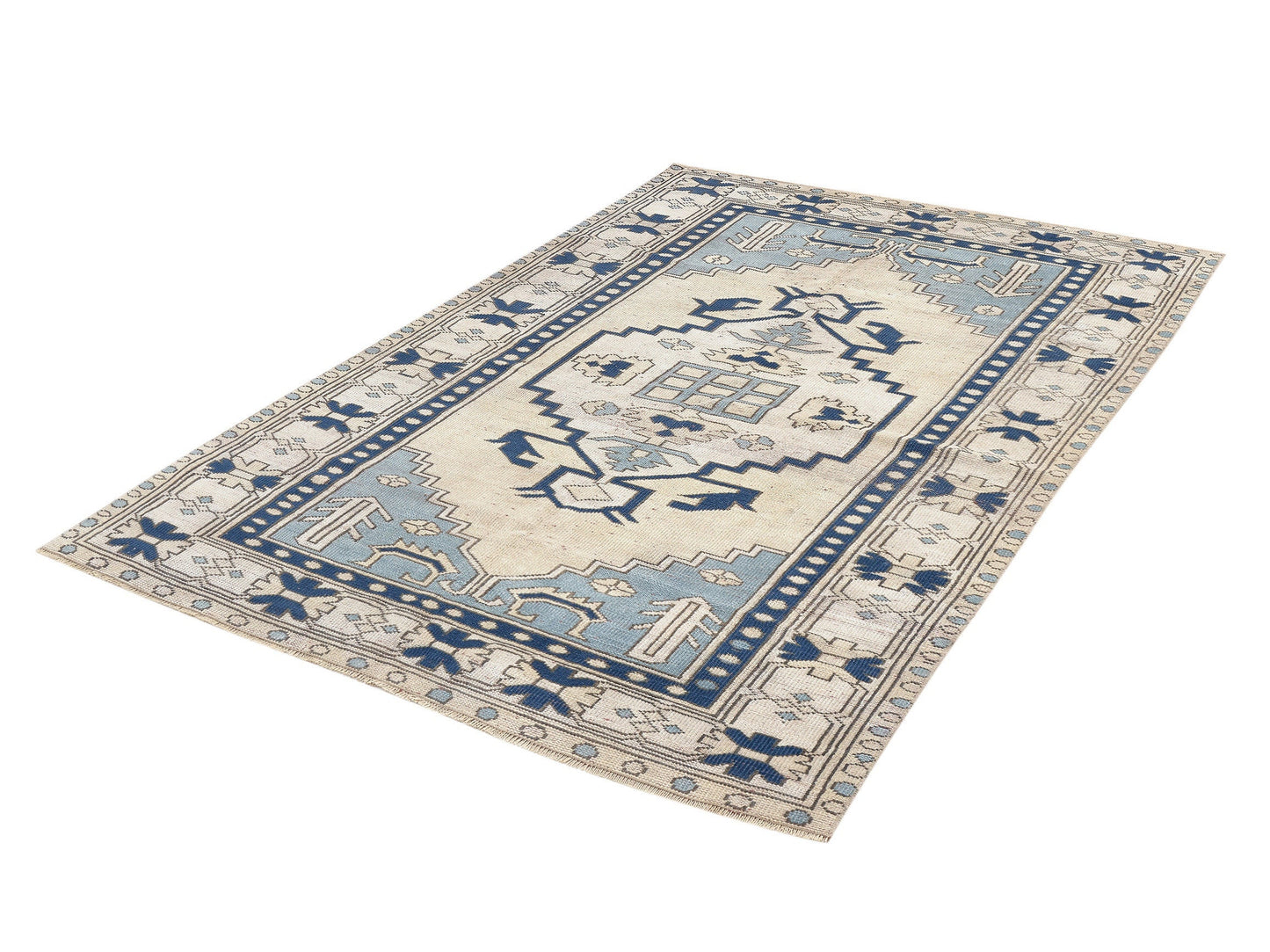 Turkish Rug, Vintage Rug, Handmade Rug, Oushak Rug, Area Rug, Neutral Rug, Living Room Rug, Carpet Rug, Vintage Carpet, Rug 5x7, 10005