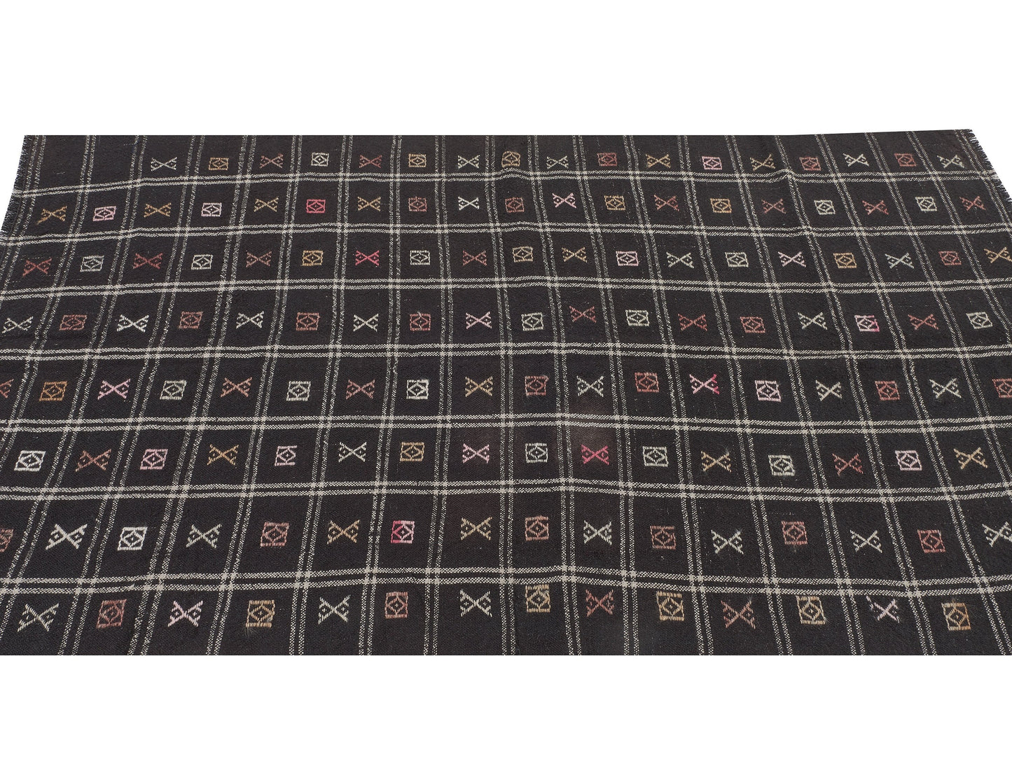 Turkish Kilim, Vintage Kilim, Kilim Rug 5x8, Handmade Rustic Black Kilim Rug, Area Old Kilim Rug, Turkish Kilim Rug, Kid Room Rug, 11166