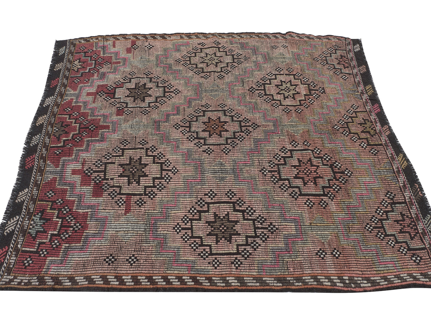 Vintage Kilim, Turkish Kilim, Kilim Rug, Handmade Anatolia Kilim Rug, Area Eclectic Kilim Rug, Bohemian Kilim Rug, Kilim Rug 6x7, 11179