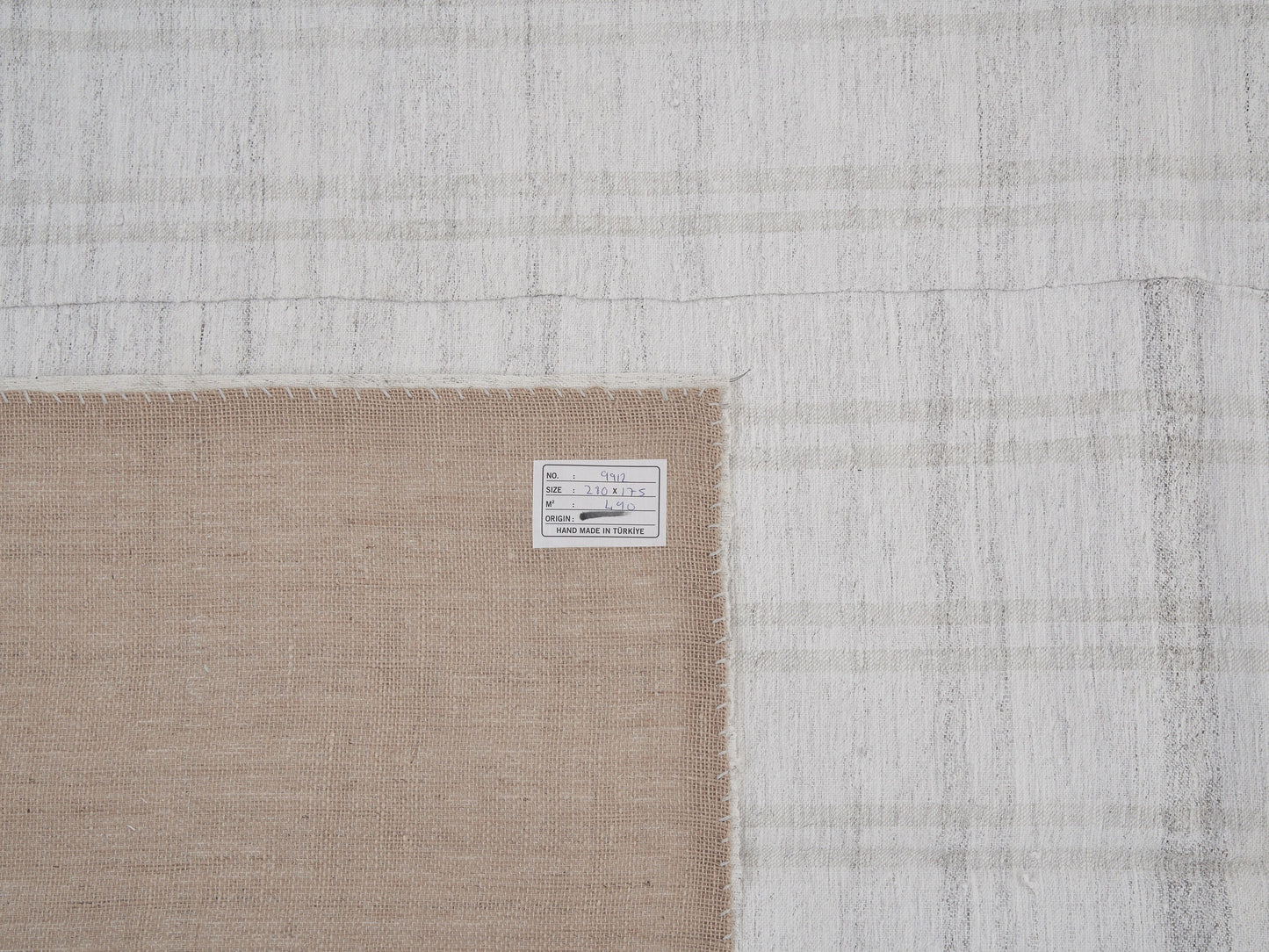 White Turkish Kilim Rug, Vintage Flat Weave Striped Kilim Rug, Handmade Scandinavian Kilim Rug, Neutral Muted Kilim Rug, Kilim Rug 6x9, 9912