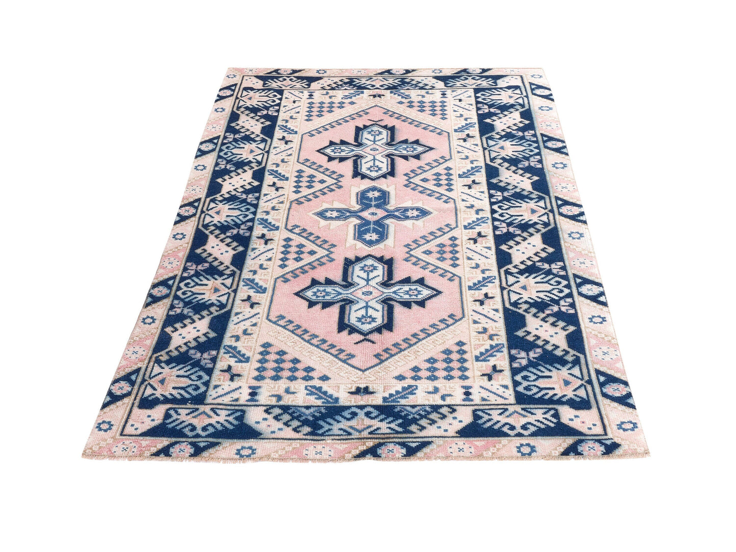 Vintage Rug 4x6, Turkish Oushak Rug, Handmade Bohemian Unique Rug, Kid Room Rug, Neutral Area Eclectic Rug, Turkey Rug, Carpet Rug, 10366
