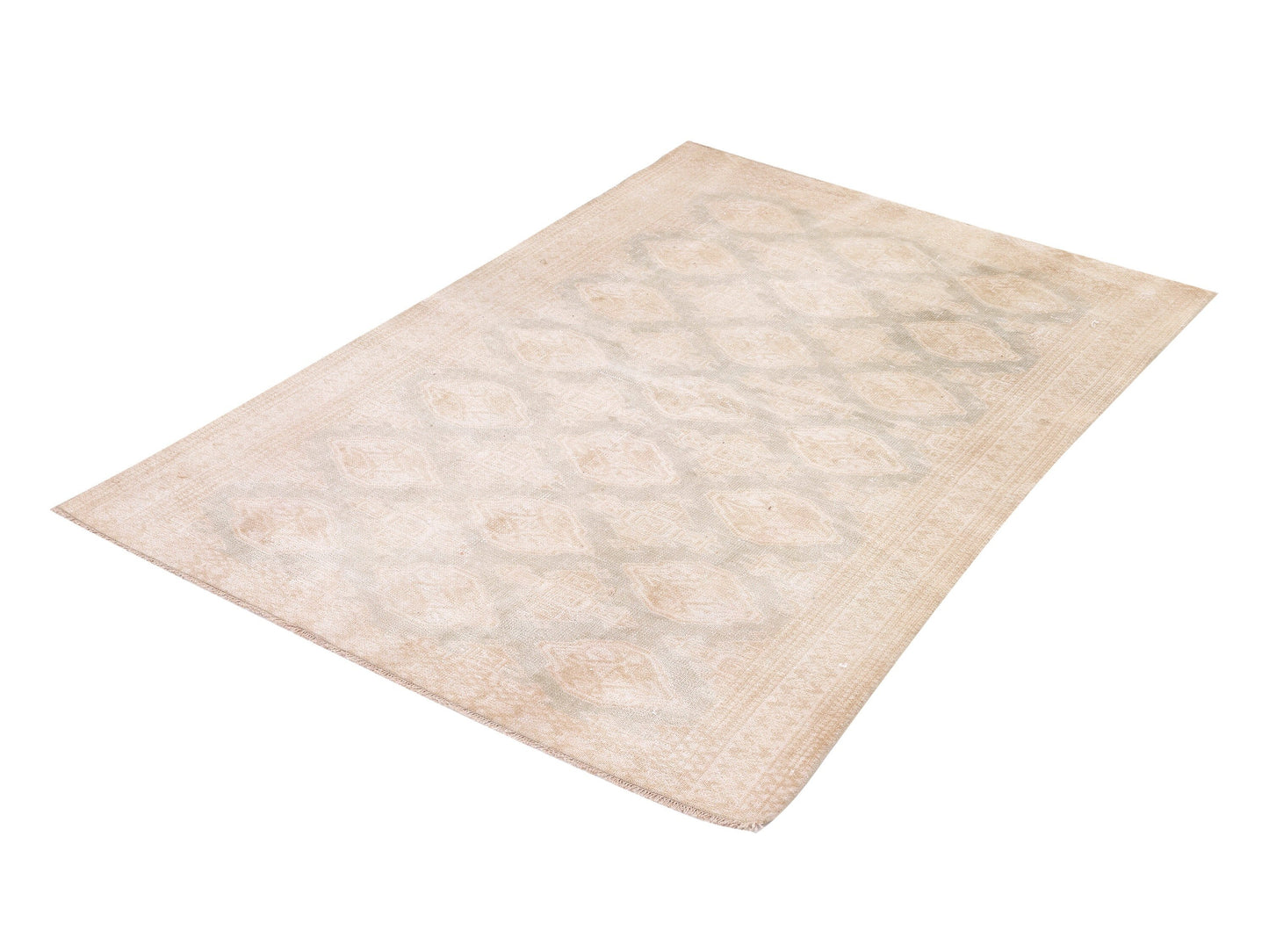 Oushak Antique Rug, Vintage Rug, Turkish Handmade Rug, Scandinavian Rug, Neutral Area Floor Rug, Entryway Rug, Carpet Rug, Rug 4x6, 10370